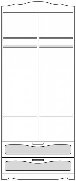 Шкаф 2-х створчатый с ящиками серии Иллюзия 99 Серый в Заринске - zarinsk.mebel54.com | фото