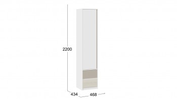 Шкаф для белья комбинированный «Сканди» Дуб Гарден/Белый/Глиняный серый в Заринске - zarinsk.mebel54.com | фото
