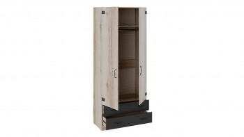 Шкаф для одежды комбинированный «Окланд» (Фон Черный/Дуб Делано) в Заринске - zarinsk.mebel54.com | фото