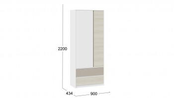 Шкаф для одежды комбинированный «Сканди» Дуб Гарден/Белый/Глиняный серый в Заринске - zarinsk.mebel54.com | фото