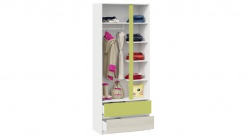 Шкаф для одежды комбинированный «Сканди» Дуб Гарден/Белый/Зеленый в Заринске - zarinsk.mebel54.com | фото