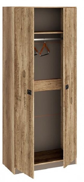 Шкаф для одежды «Пилигрим» (Дуб Каньон светлый, Фон серый) в Заринске - zarinsk.mebel54.com | фото