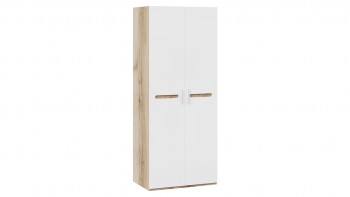 Шкаф для одежды с 2-мя дверями «Фьюжн» Дуб Делано/Белый глянец в Заринске - zarinsk.mebel54.com | фото