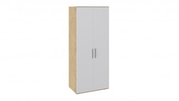Шкаф для одежды с 2-мя глухими дверями «Квадро» (Бунратти/Белый глянец) в Заринске - zarinsk.mebel54.com | фото