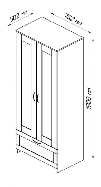 Шкаф двухдверный Сириус с 1 ящиком белый в Заринске - zarinsk.mebel54.com | фото