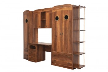 Шкаф комбинированный для белья с иллюминатором «Навигатор» (Дуб Каньон) в Заринске - zarinsk.mebel54.com | фото