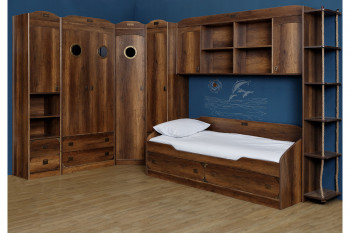 Шкаф комбинированный для одежды «Навигатор» (Дуб Каньон) в Заринске - zarinsk.mebel54.com | фото
