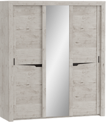 Шкаф трехдверный Соренто с раздвижными дверями Дуб бонифаций/Кофе структурный матовый в Заринске - zarinsk.mebel54.com | фото