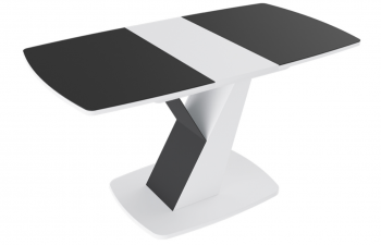 Стол обеденный «Гарда» Тип 1 (Белый/Стекло матовое черный графит) в Заринске - zarinsk.mebel54.com | фото