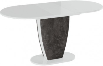 Стол обеденный «Монреаль» Тип 1 (Белый глянец/Моод темный) в Заринске - zarinsk.mebel54.com | фото