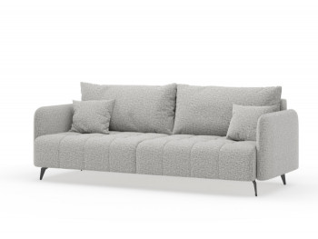 Валериан диван трёхместный прямой Светло-серый, ткань RICO FLEX 108 в Заринске - zarinsk.mebel54.com | фото